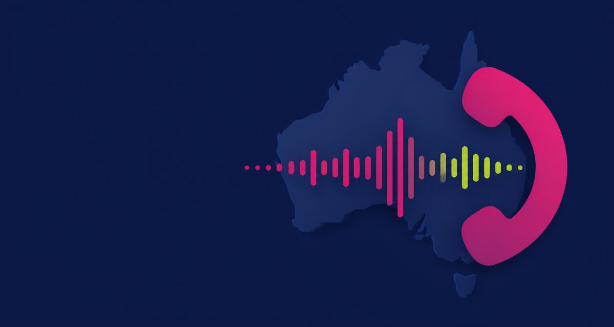 AI voice agent soundwave over a map of Australia, illustrating AI phone answering for Australian businesses